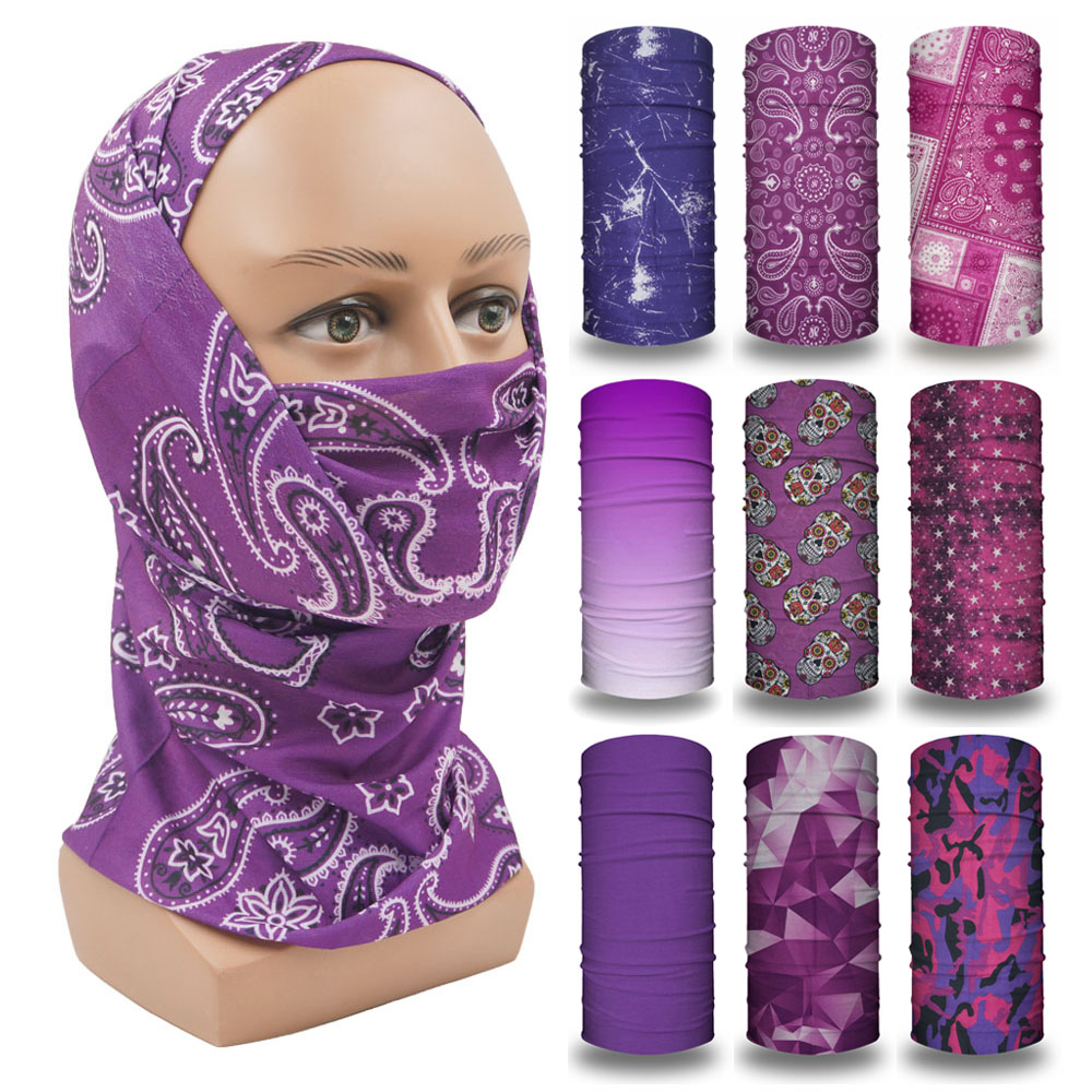 Cycling Gear Women - 보라색 Balaclava 여성 러닝 캠핑 헤드