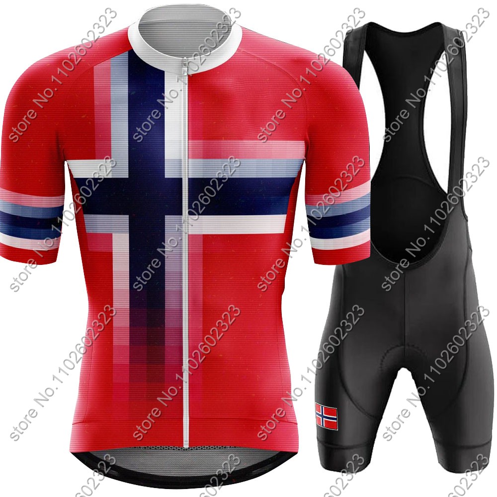 Cycling Gear Leaderboard - 2024 노르웨이 사이클링 저지 국가대표팀 세트,