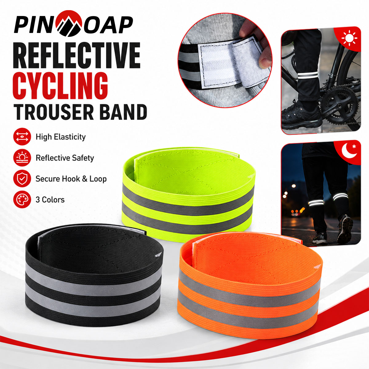 Cycling Gear Pants - PINMOAP 1/2개 자전거 바지 다리 스트랩
