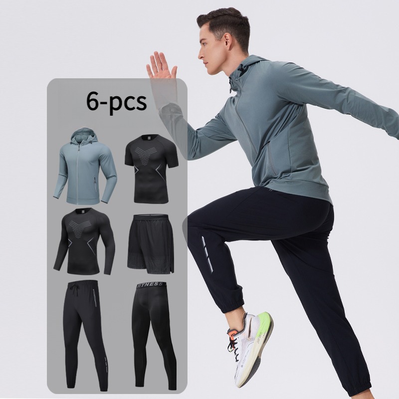 남성용 6피스 스포츠웨어 세트 후드 포함 통기성 캠핑  - Cycling Gear Man 리뷰 및 가격