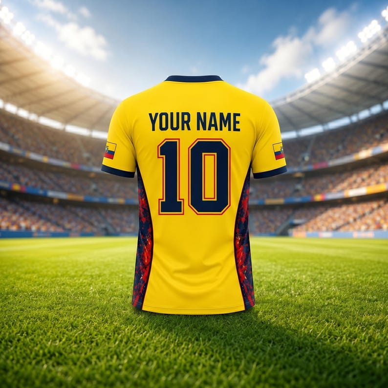 2026 에콰도르 축구 유니폼 V넥 저지 3D 패턴 티 - Cycling Gear Gifts 리뷰 및 가격