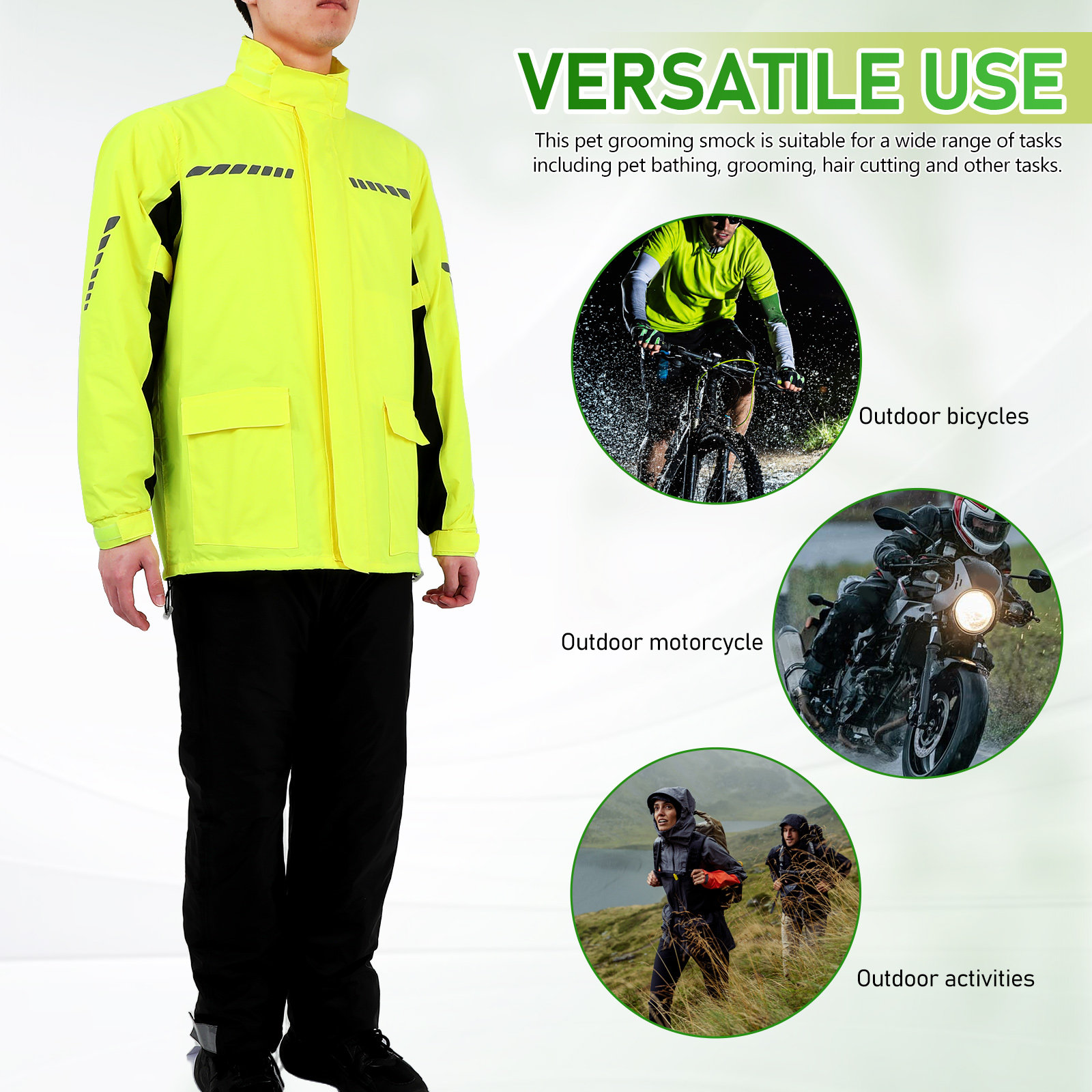 1세트 남성용 야외 사이클링 레인슈트 방수 반사 오토바 - Cycling Gear Pants 리뷰 및 가격