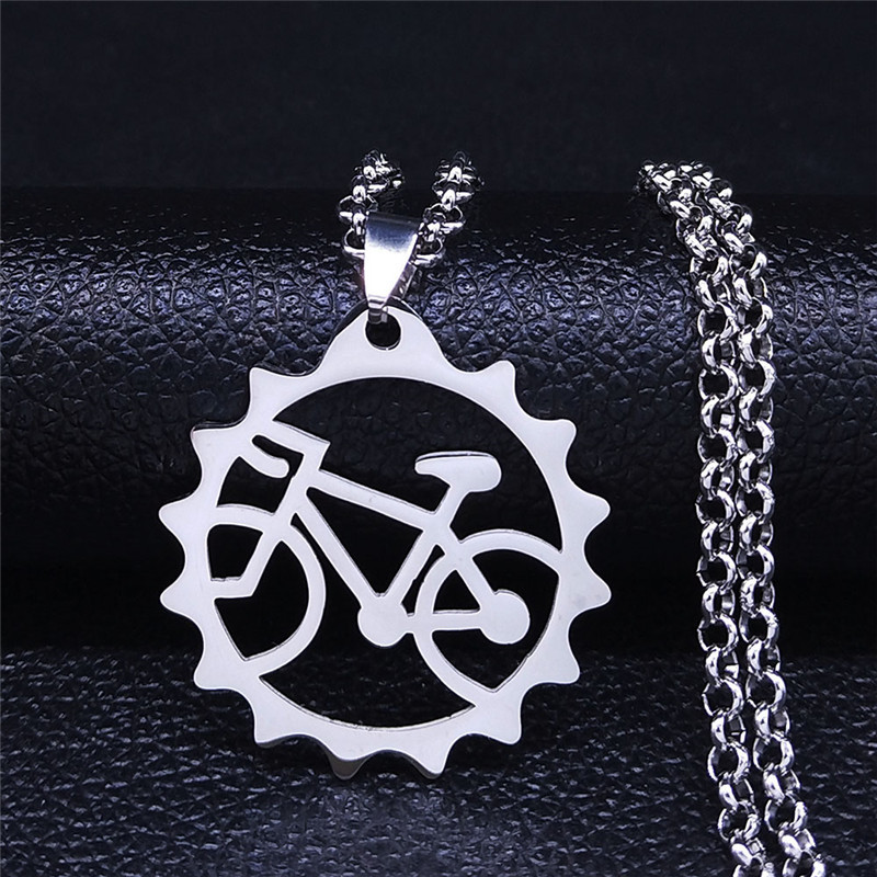 스테인레스 스틸 속이 빈 기어 자전거 펜던트 목걸이,  - Cycling Gear Gifts 리뷰 및 가격