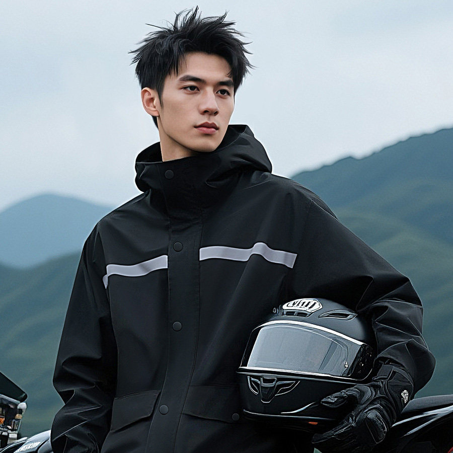 반사 스트립 방수 분리형 레인슈트 후드 레인코트 자켓  - Cycling Gear Pants 리뷰 및 가격